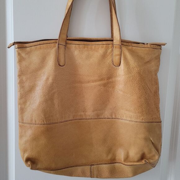 Sirimiri Handcrafter Braided Leather Tote bag Mustard BOHO Soft NWT - Picture 7 of 12